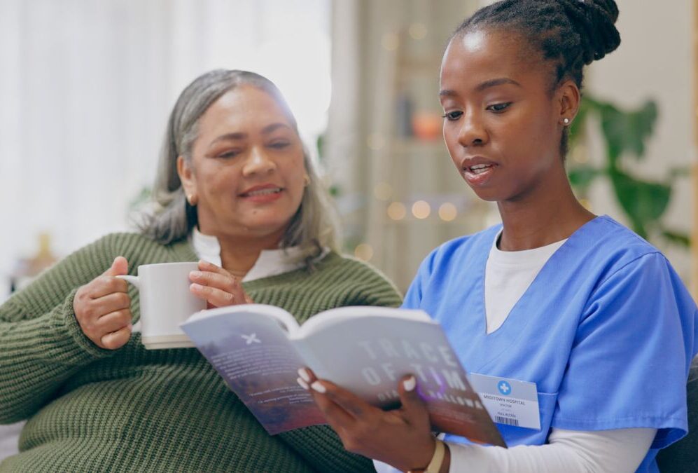 Nurse Reading to Patient 2382766171 1 aspect ratio 288 195