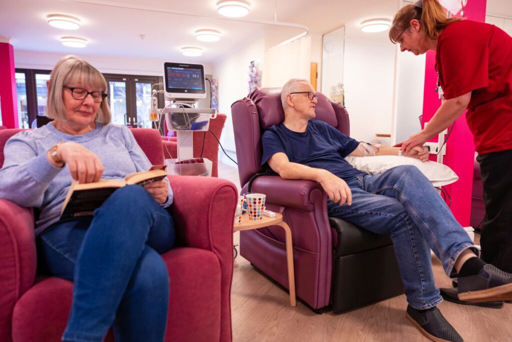 John Almand and his wife at Keech Hospice