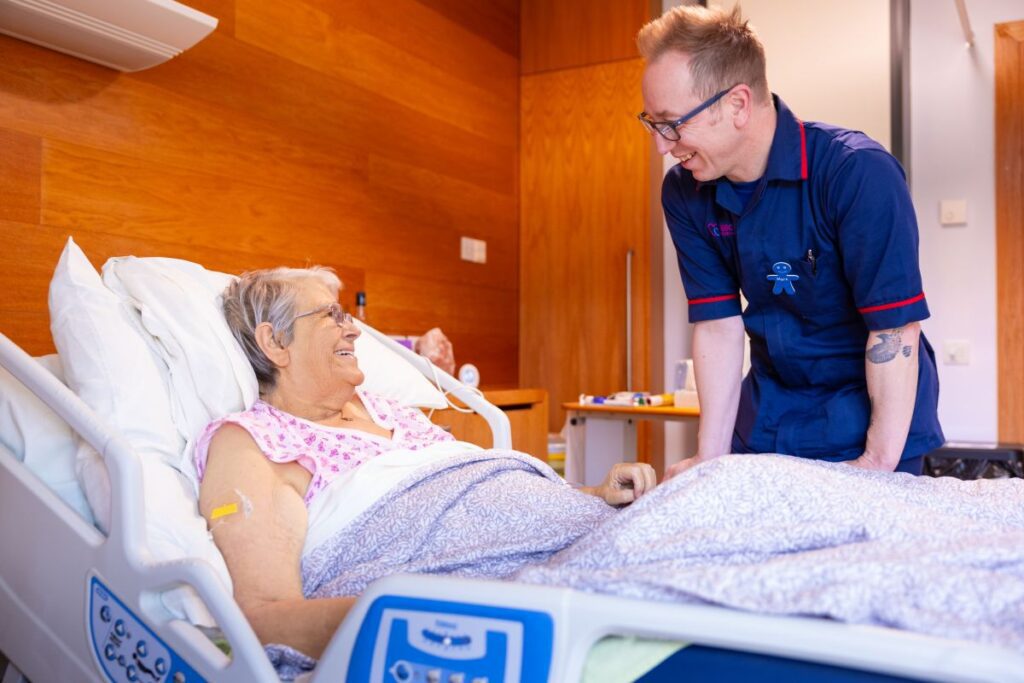 Mark Pedder Keech Hospice Nurse with Patient Joyce