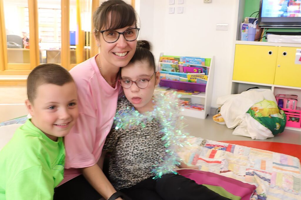 Lily, Keech Hospice Child Patient, and Mum Claire, with Noah