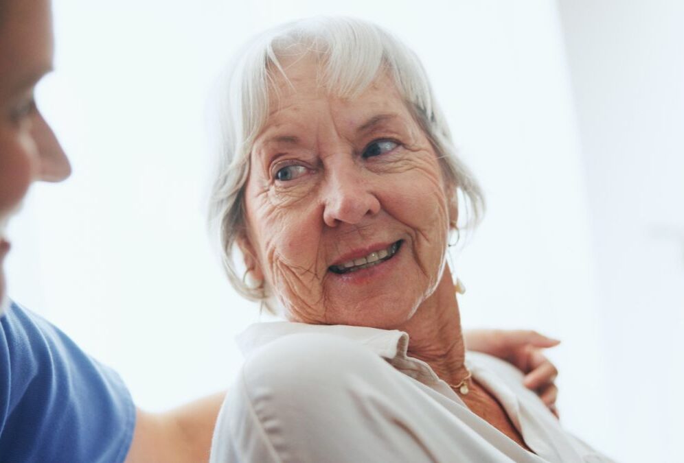Senior,,Woman,And,Smile,With,Caregiver,For,Support,In,Nursing scaled aspect ratio 288 195