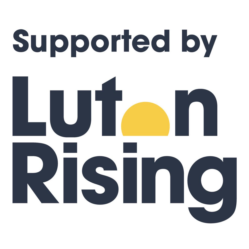 Supported by Luton Rising Logo