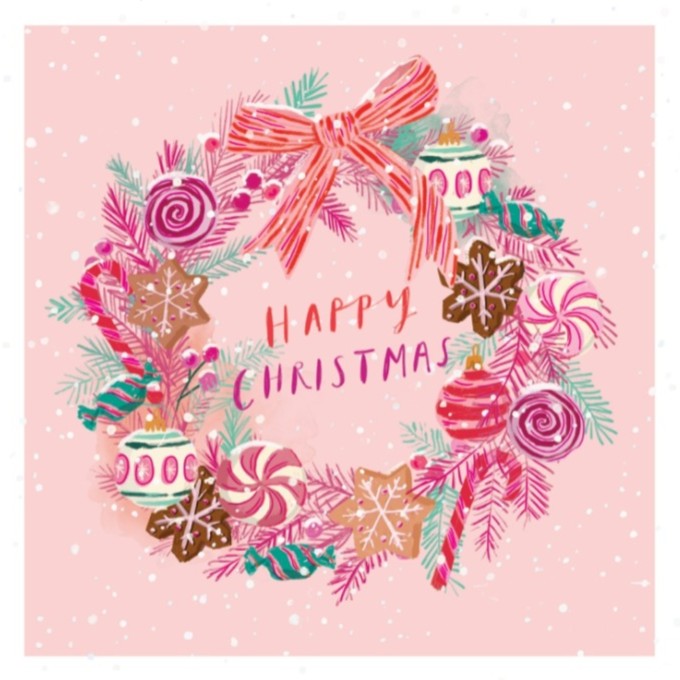 Sugar Wreath Keech Hospice Christmas Cards